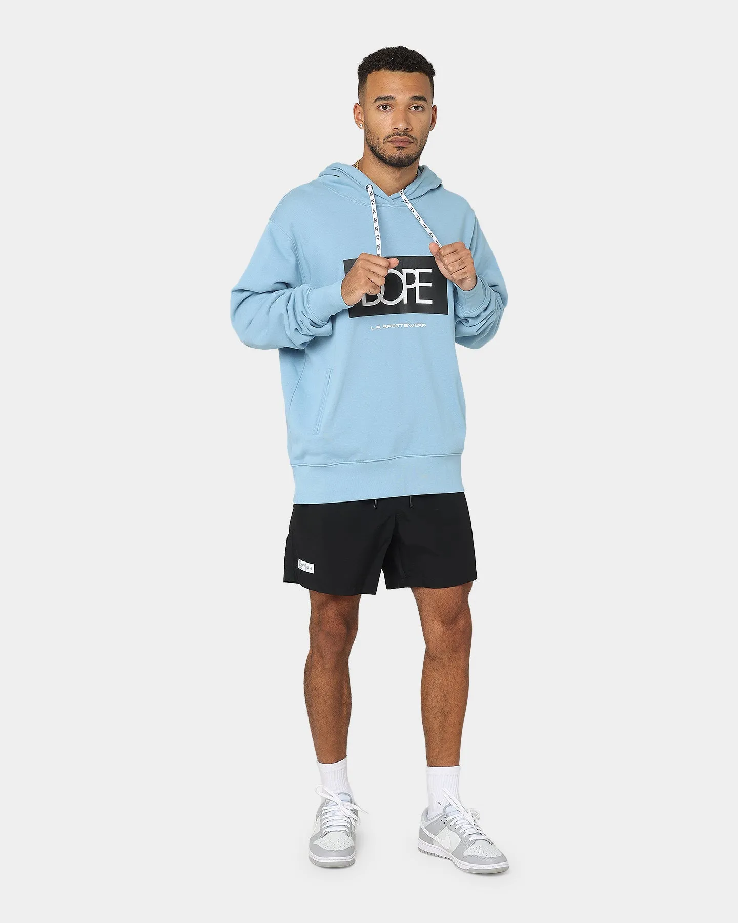 DOPE LA Box Logo Hoodie Pale Blue