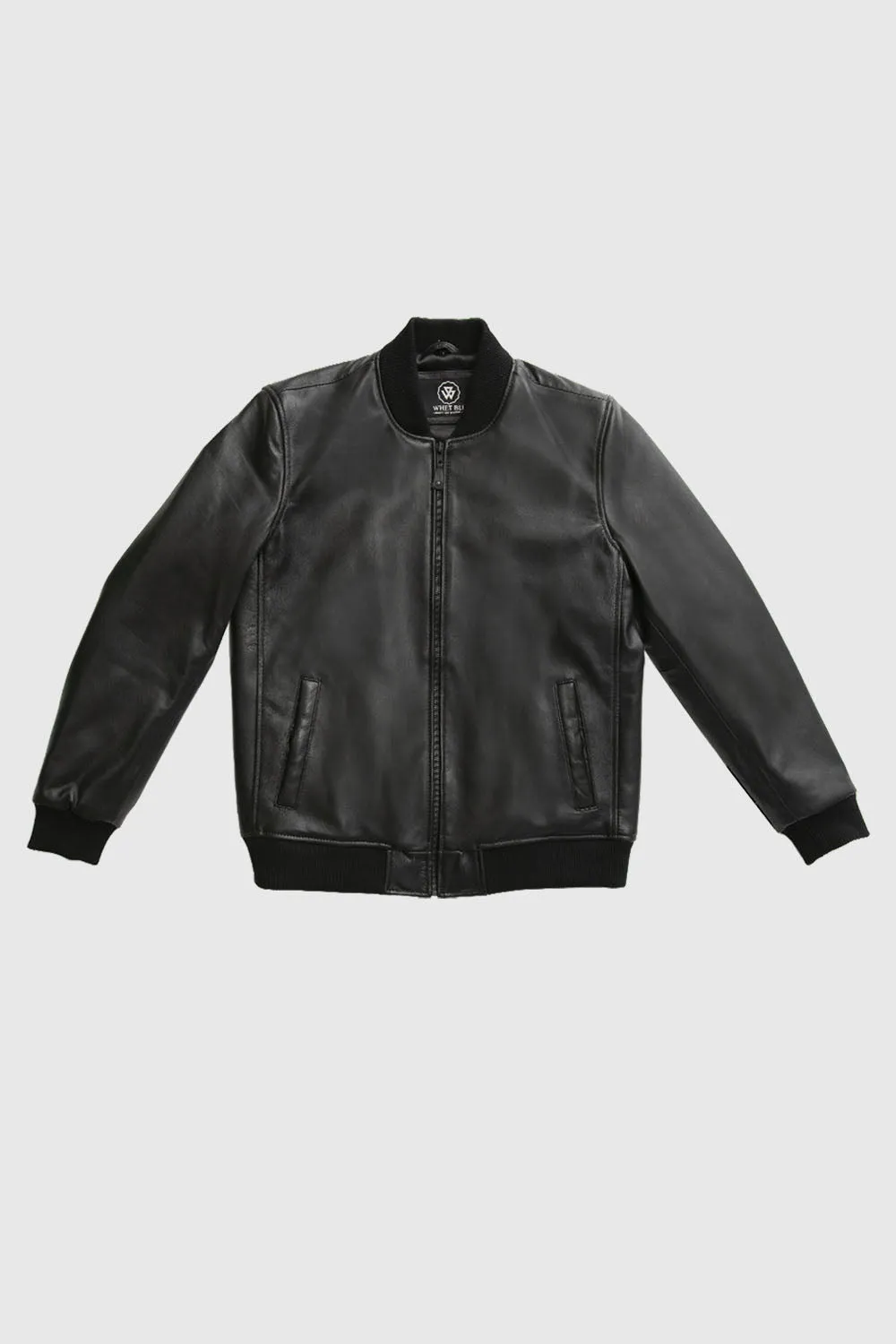 Dravis Mens Leather Bomber Jacket