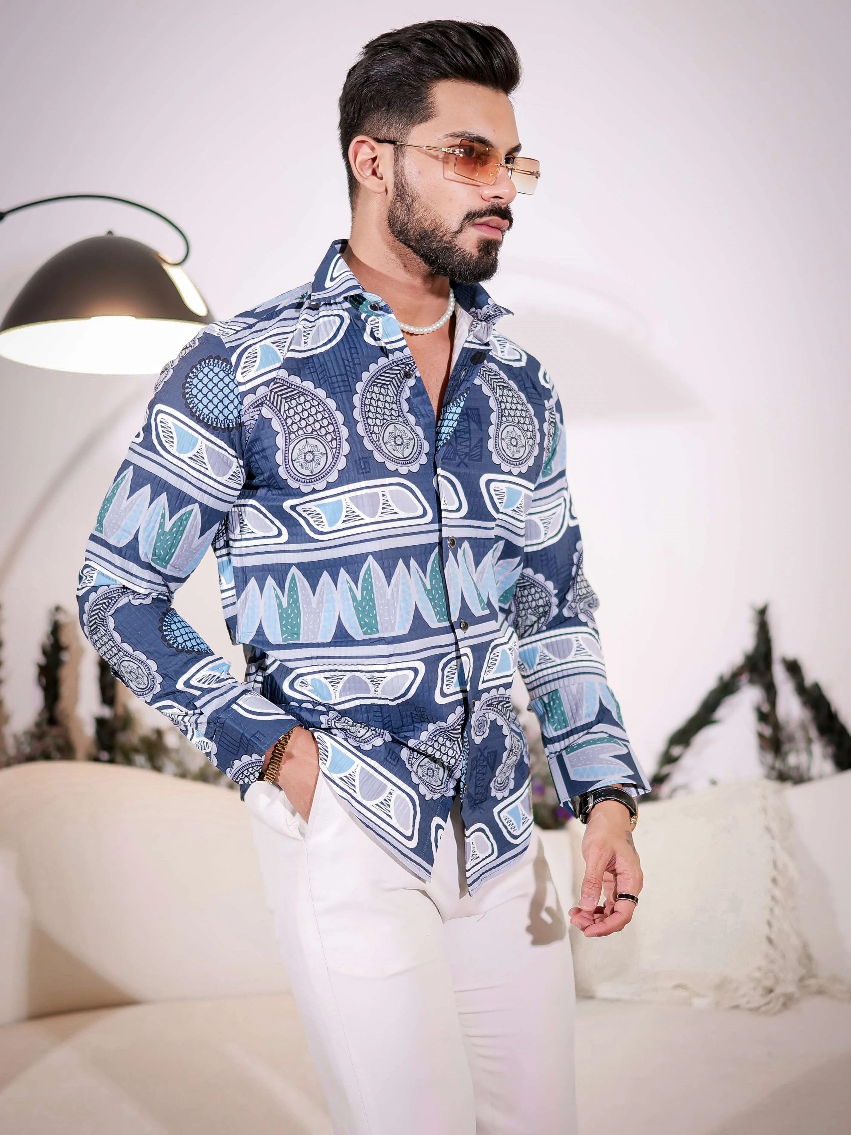 Dusk Blue Imported Premium Shirt for Men's