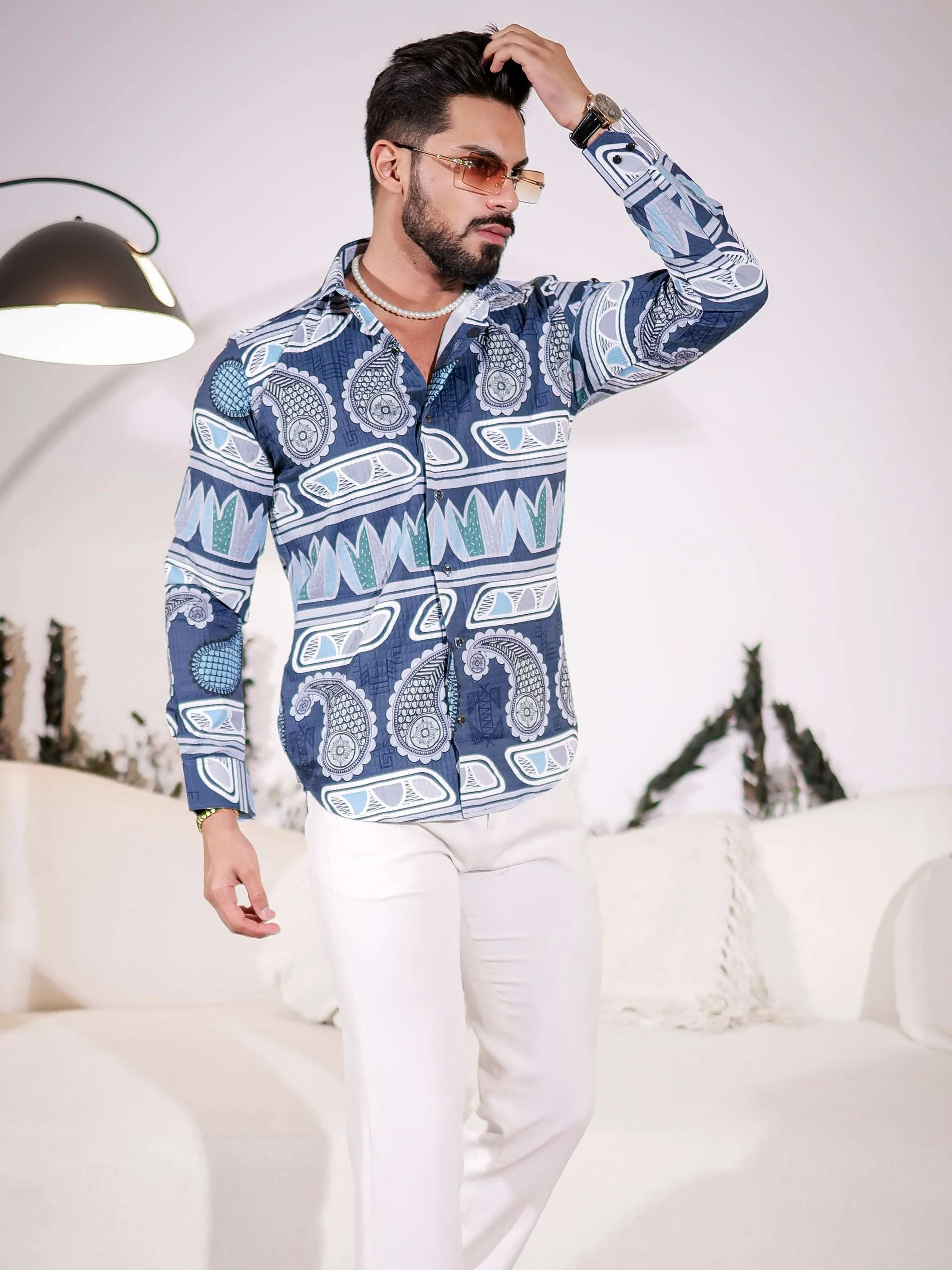 Dusk Blue Imported Premium Shirt for Men's