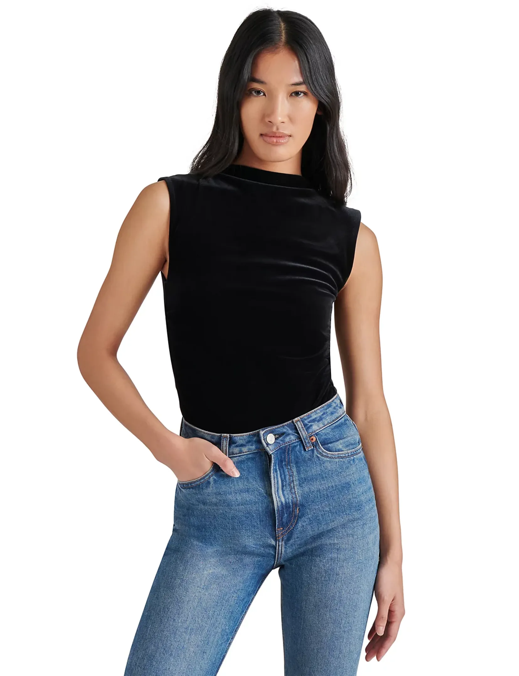 Esen Velvet Bodysuit, Black