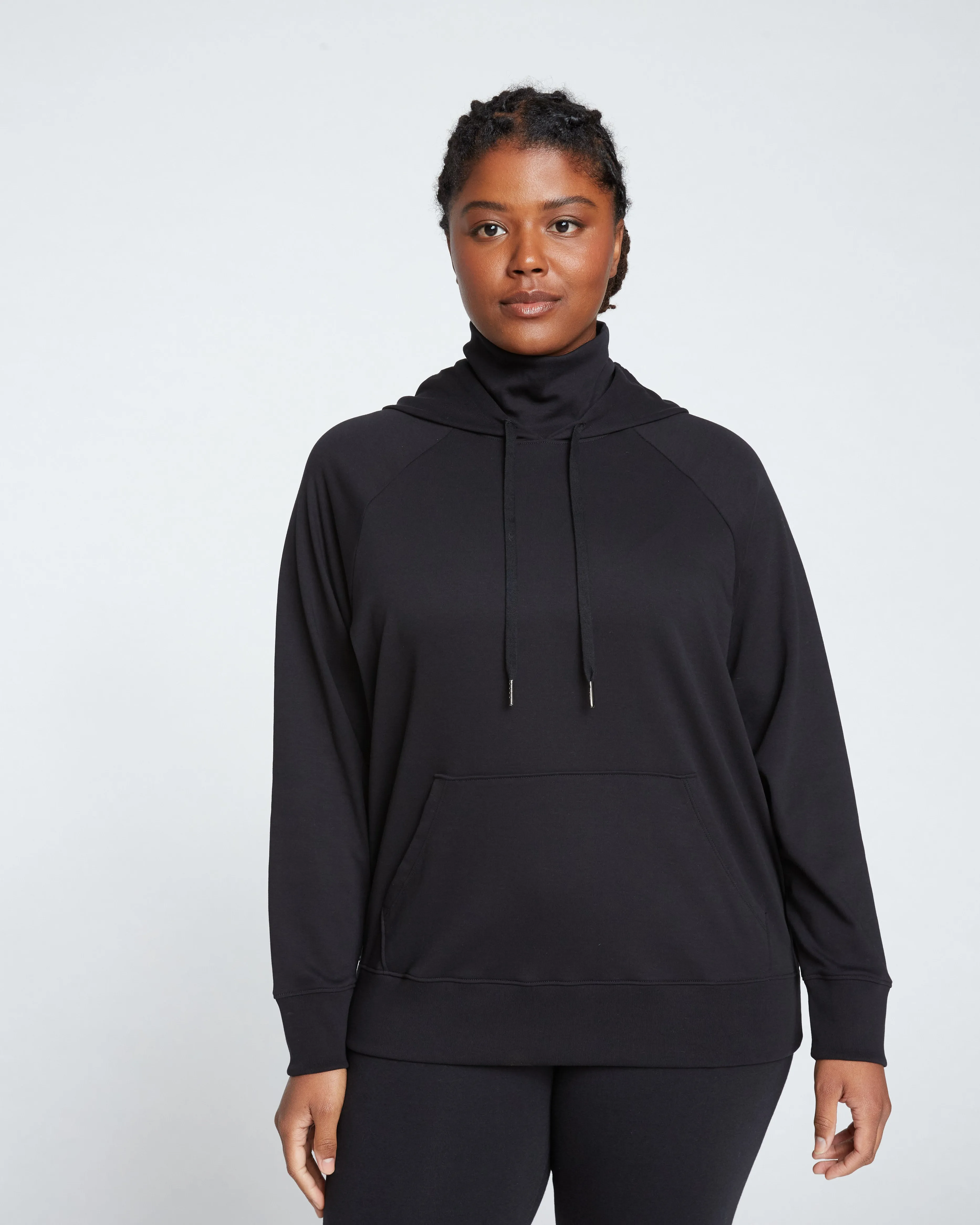 Fallon Funnel Neck Hoodie - Black