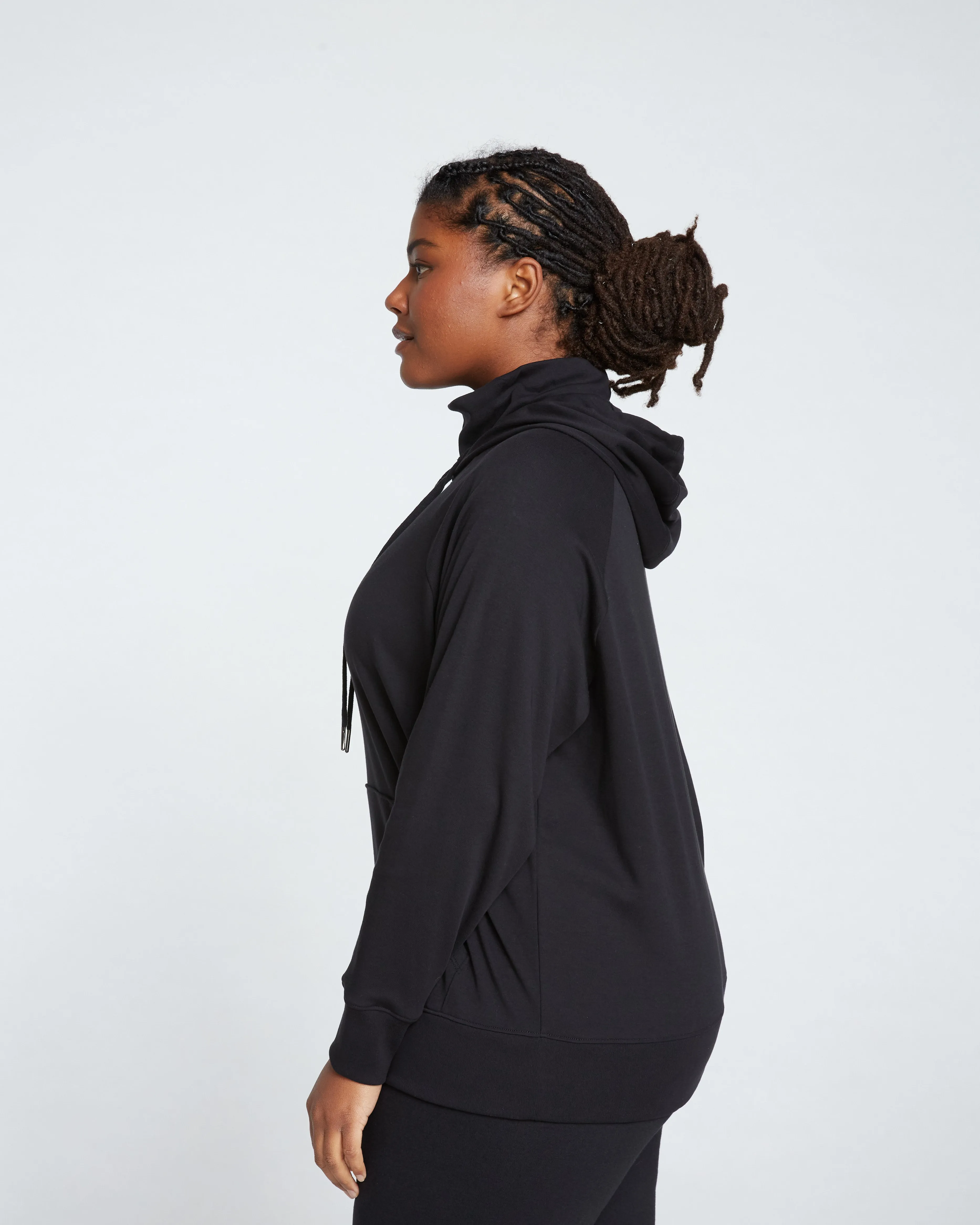 Fallon Funnel Neck Hoodie - Black