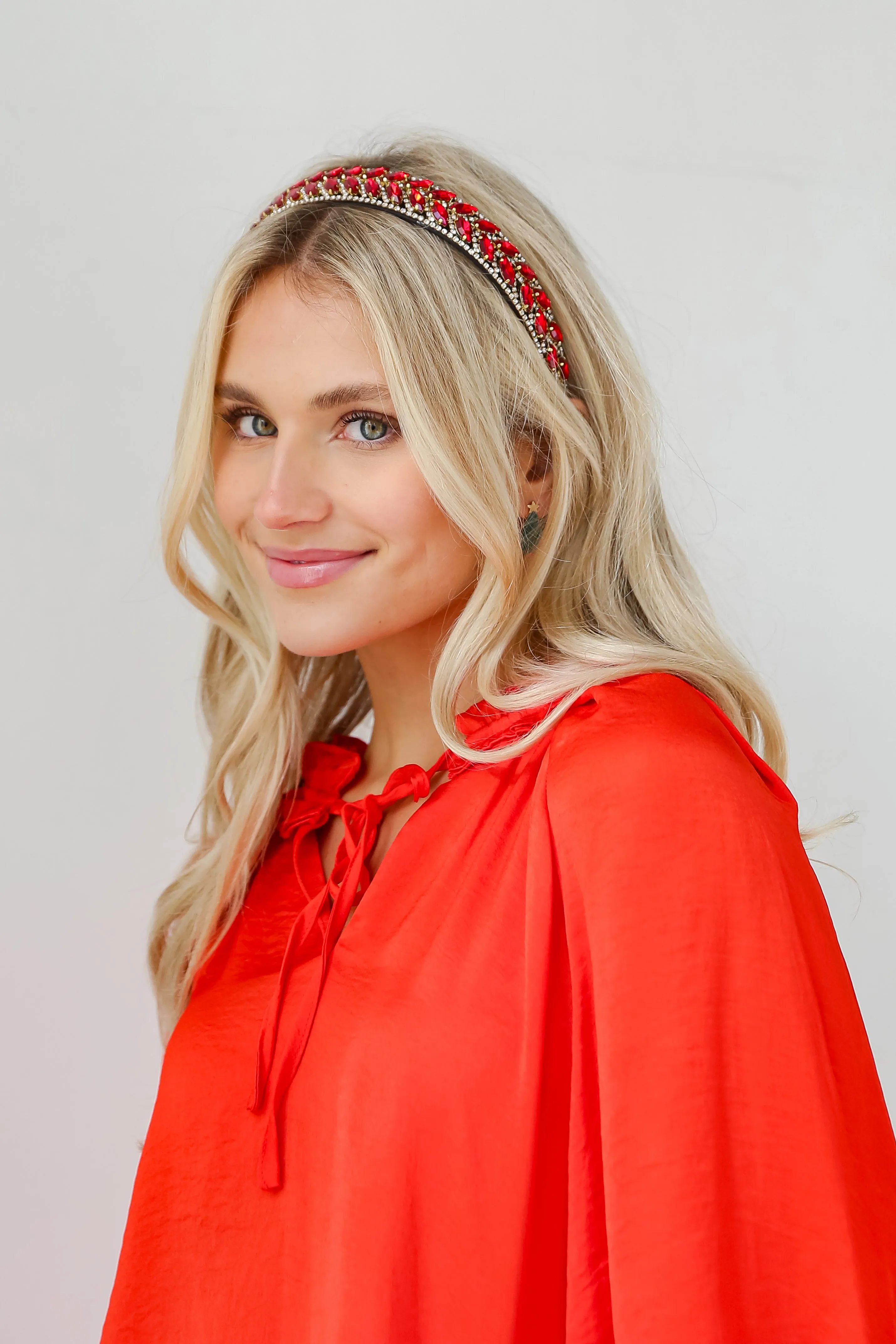 FINAL SALE - Tis The Season Red Gemstone Headband