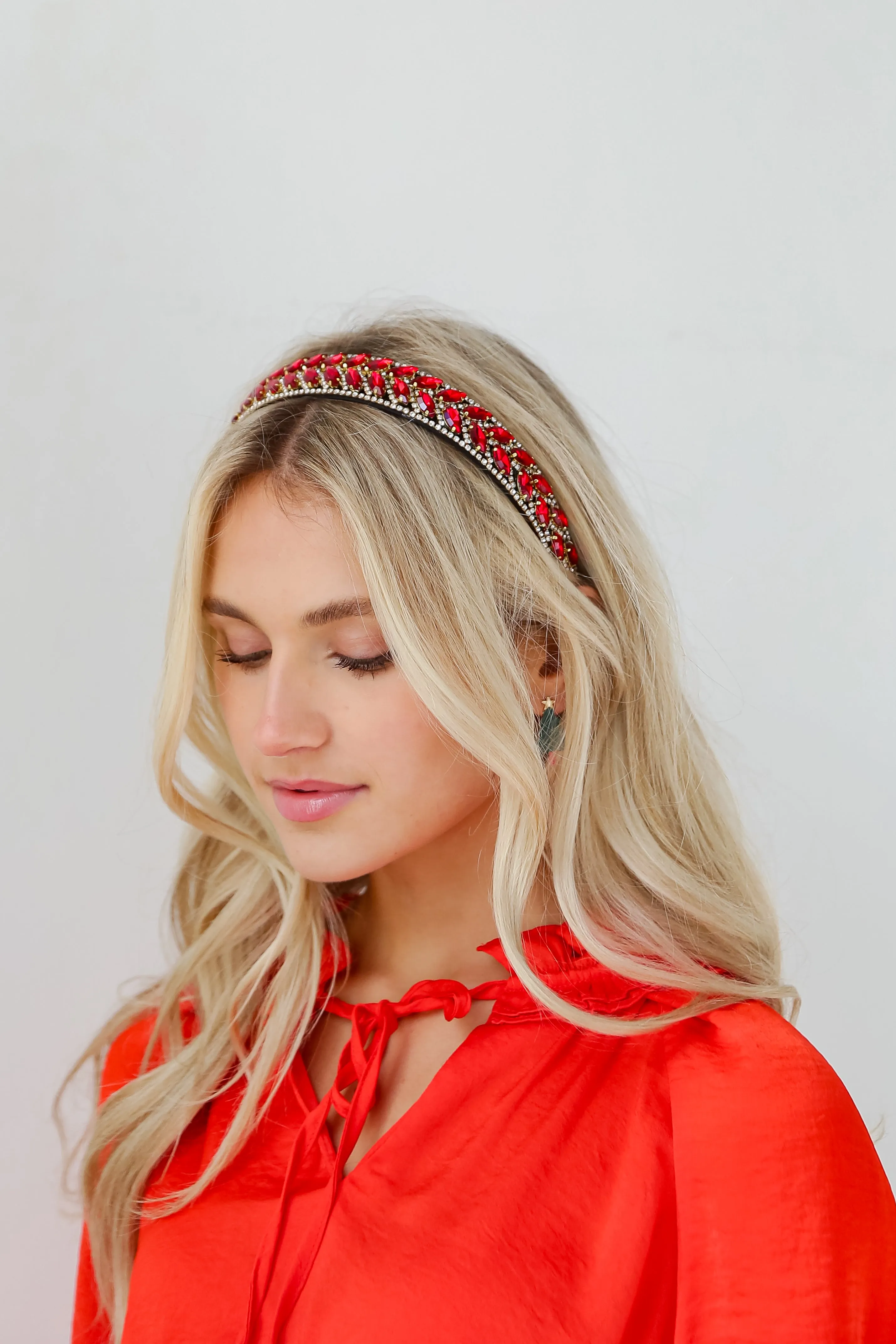 FINAL SALE - Tis The Season Red Gemstone Headband