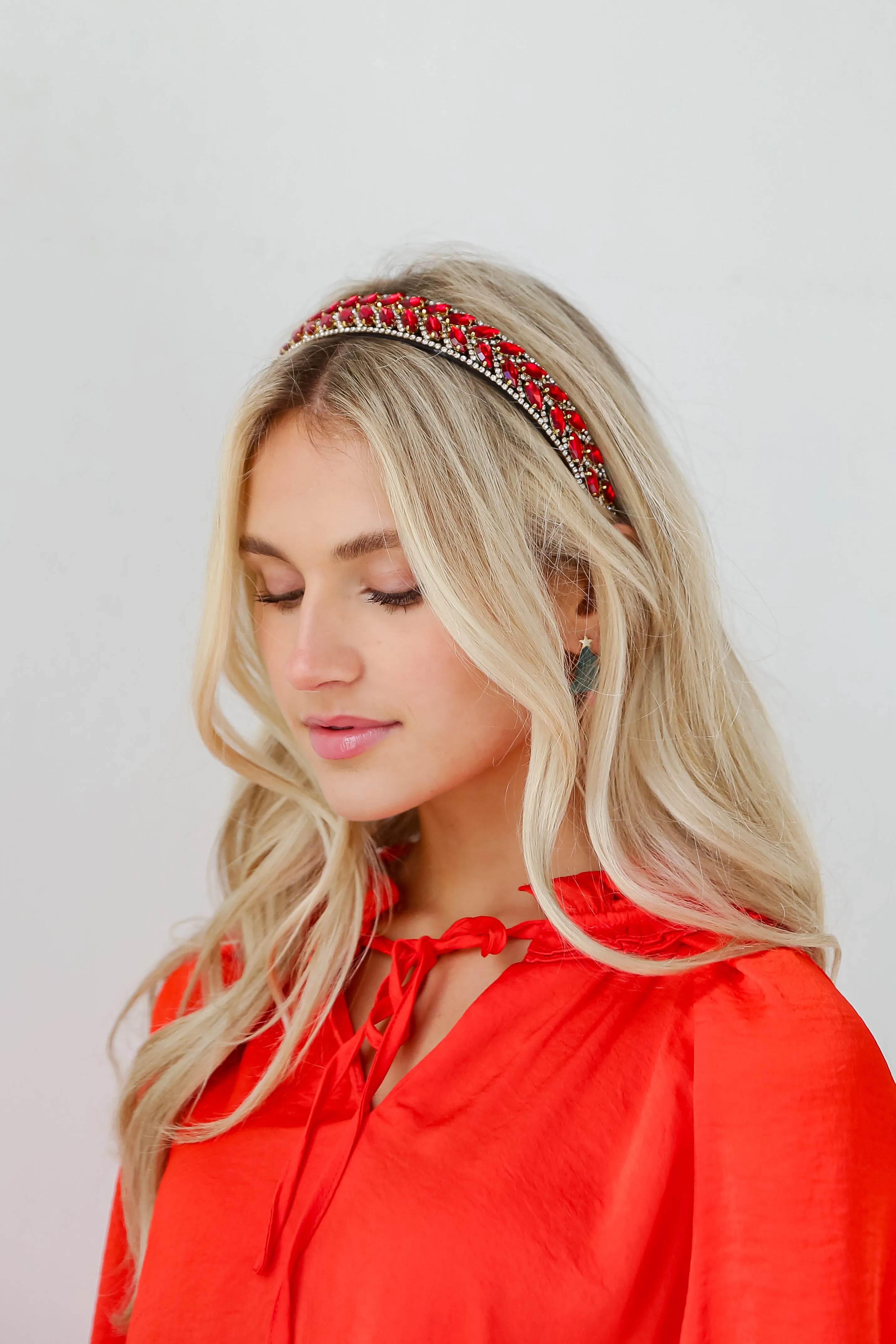 FINAL SALE - Tis The Season Red Gemstone Headband