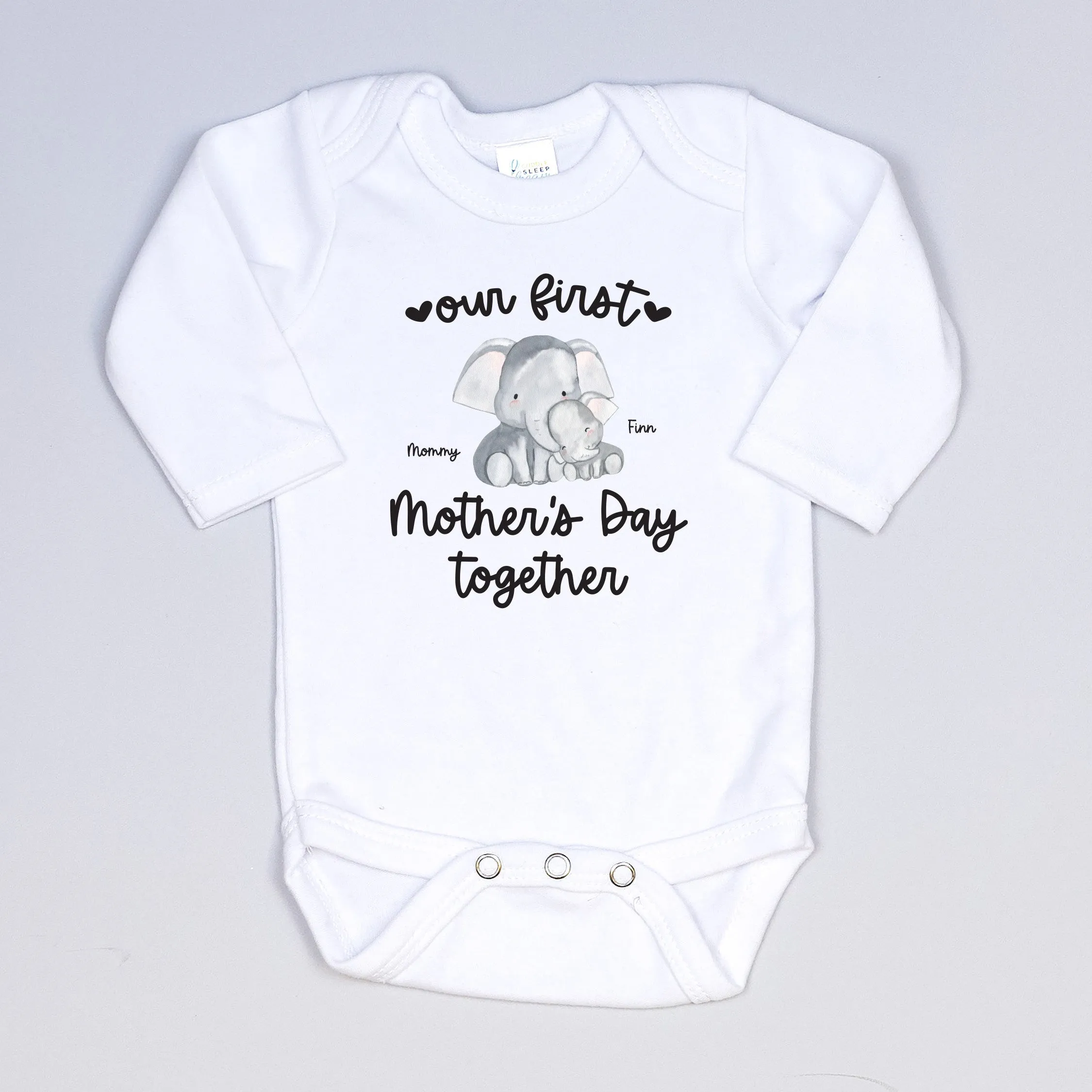 First Mother's Day Personalized Animals | White Bodysuit