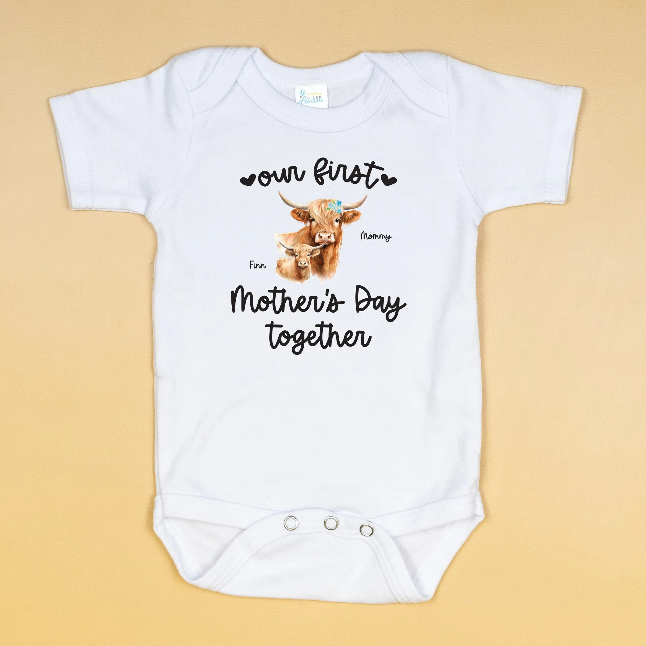 First Mother's Day Personalized Animals | White Bodysuit