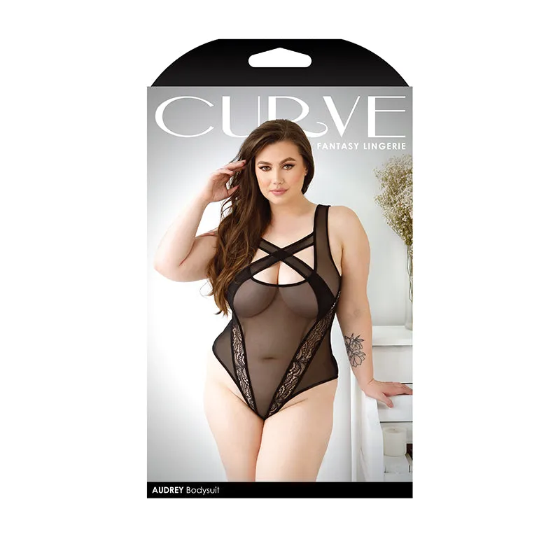 FL CurveAudrey BodysuitSnapClos Blk 3X4X