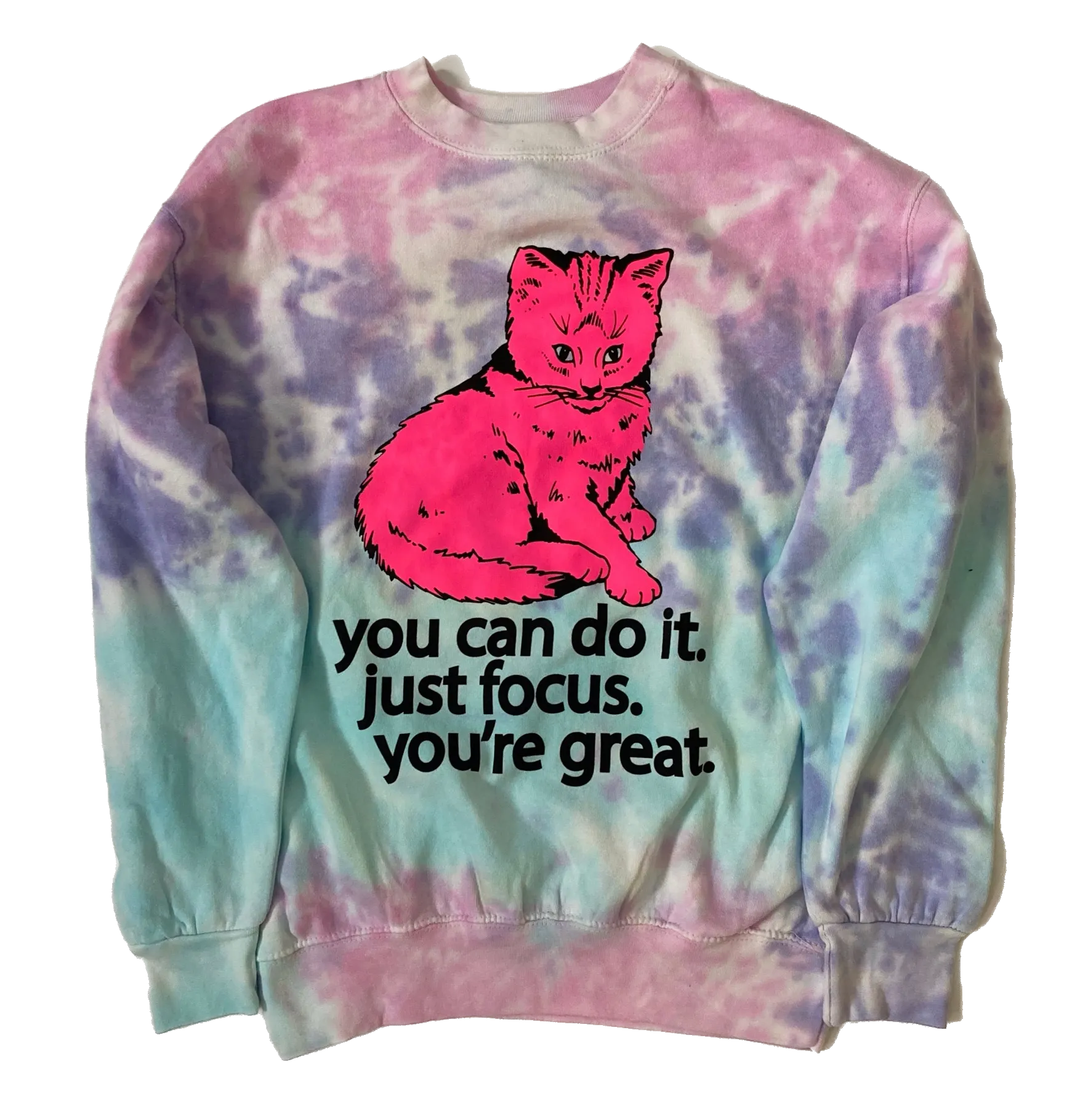 Focus Cat Sweatshirt - Cotton Candy