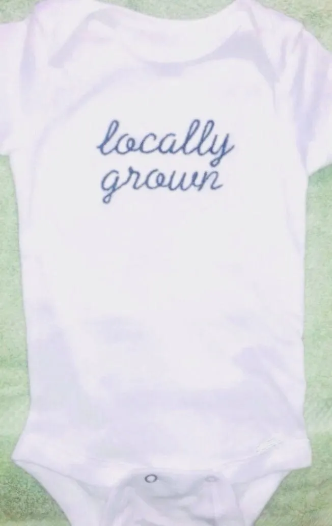 Funny Farm Locally Grown Short Sleeve Baby Onesie Bodysuit Gift