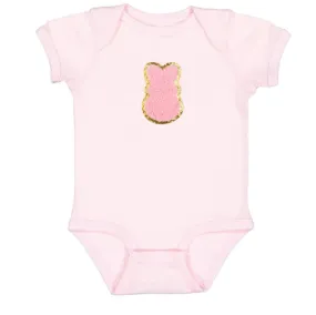 Girl Bunny Patch Easter Short Sleeve Bodysuit