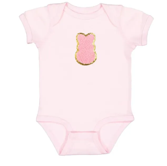 Girl Bunny Patch Easter Short Sleeve Bodysuit