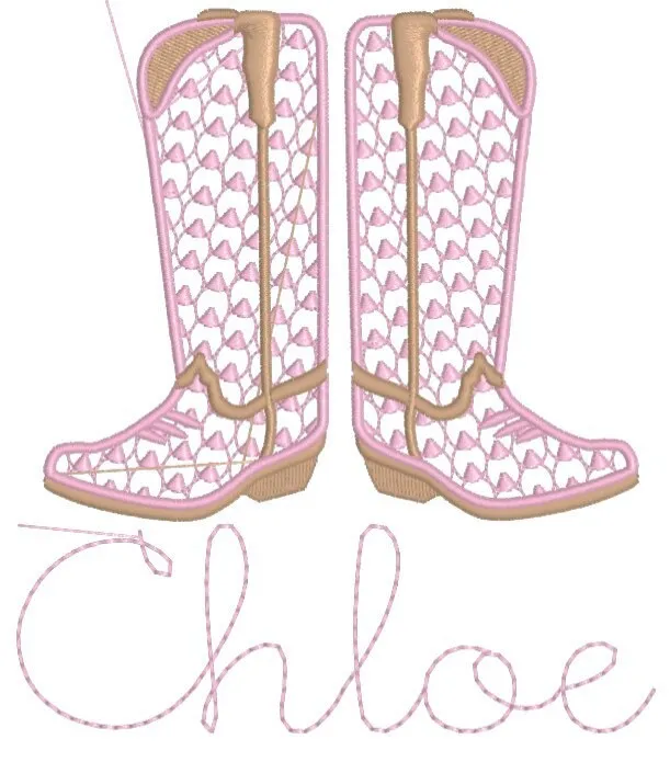 Girls Boots Monogram Dress