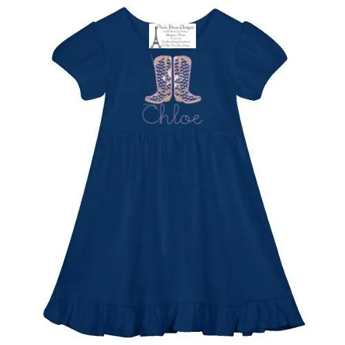 Girls Boots Monogram Dress