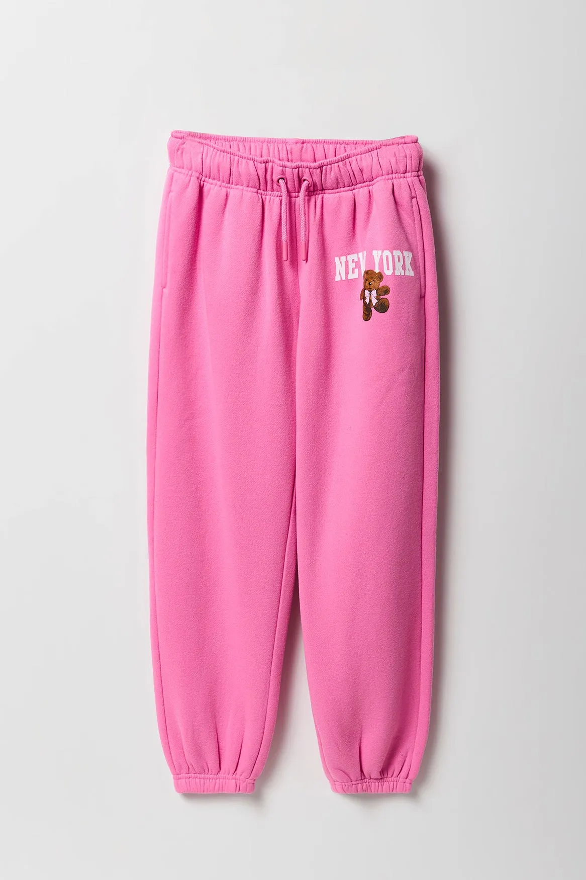 Girls Cute Graphic Fleece Jogger