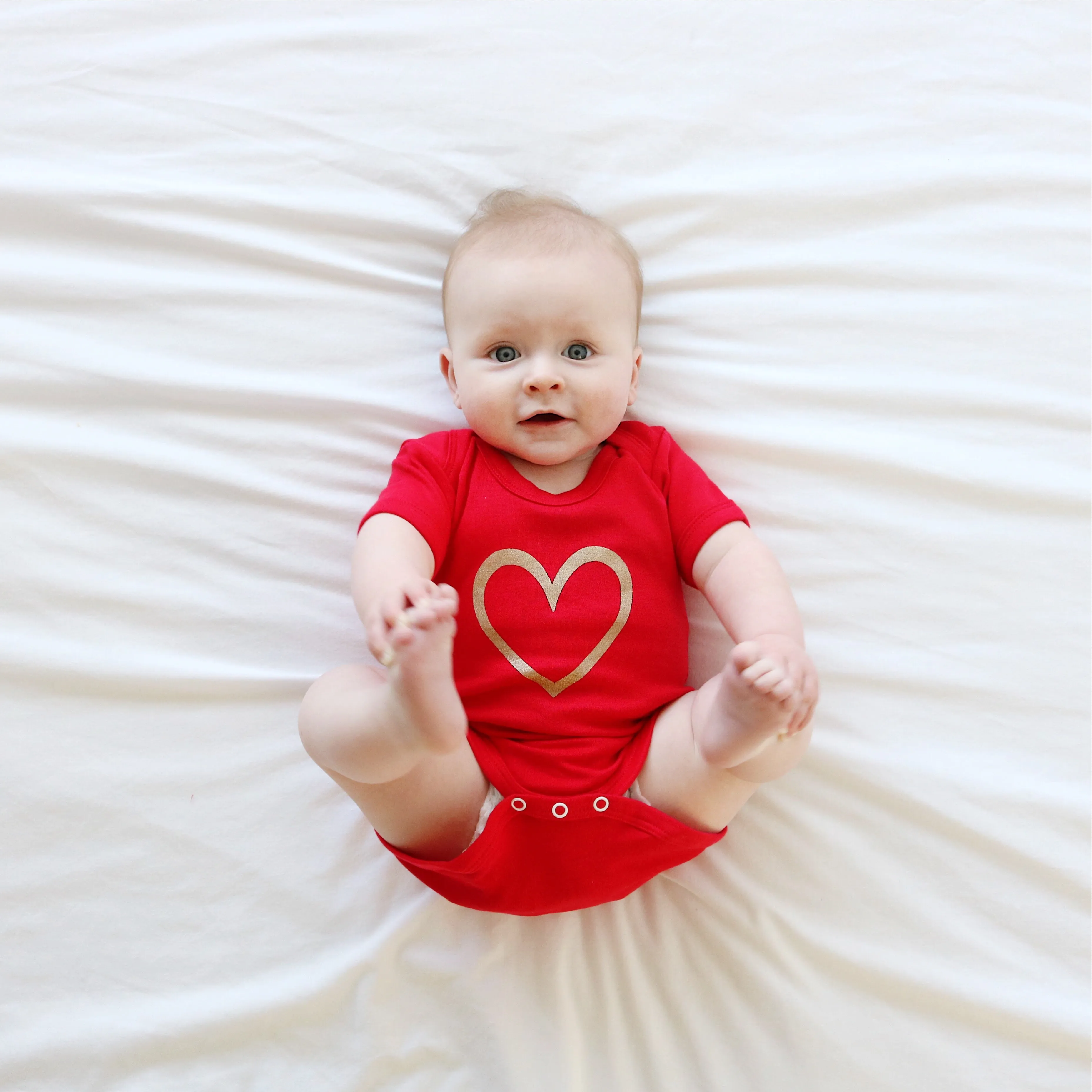 Gold Heart Baby Vest