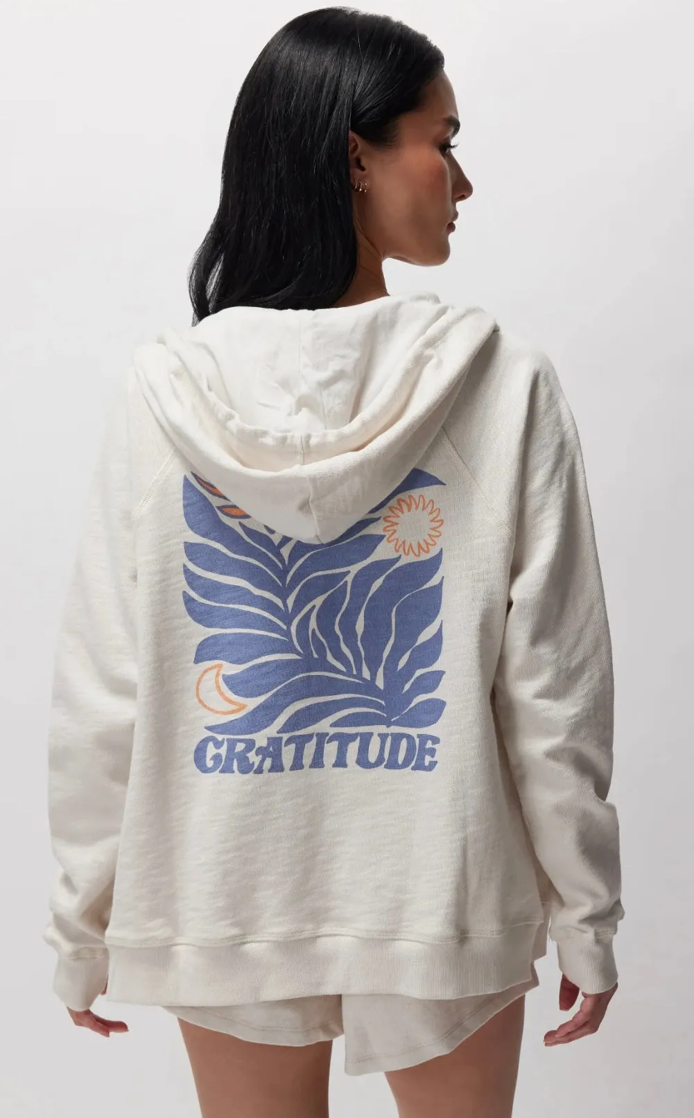 GRATITUDE SLUB TERRY RAGLAN ZIP HOODIE