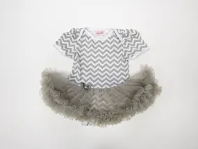 Grey Chevron Bodysuit Attach Tutu