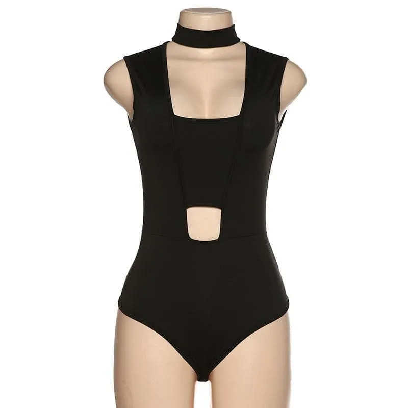 Halibuy Sleeveless hollow out bodysuit