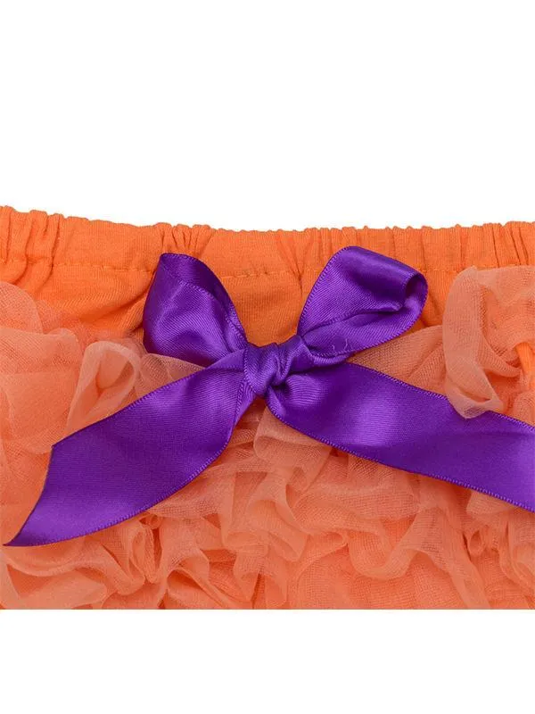 Halloween 3-piece Baby Girls Pumpkin Romper Tutu-Shorts Headband