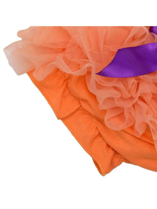 Halloween 3-piece Baby Girls Pumpkin Romper Tutu-Shorts Headband