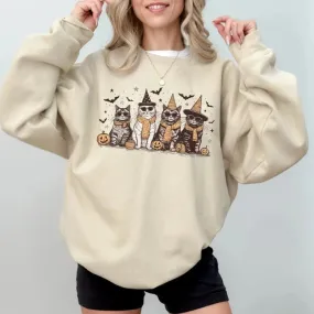 Halloween Kitty Printed Comfy Sweatshirts