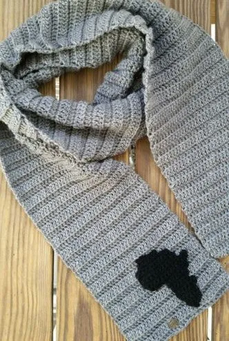 Hand Knit Textured Men's African Scarf