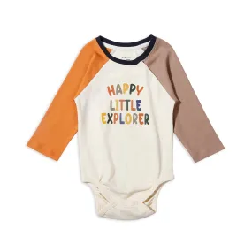 Happy Little Explorer Raglan Sleeves Bodysuit