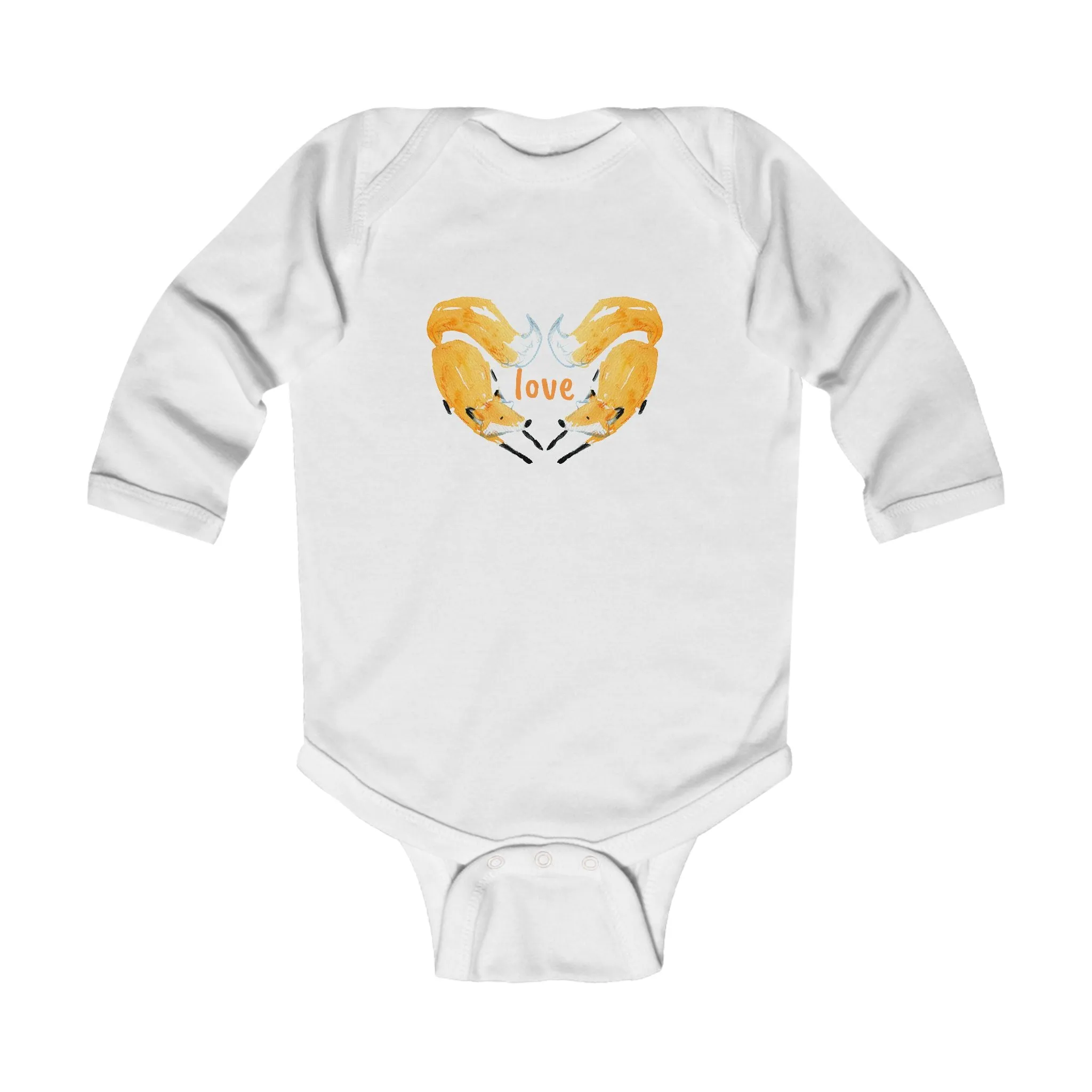 Heart Foxes Infant Long Sleeve Bodysuit