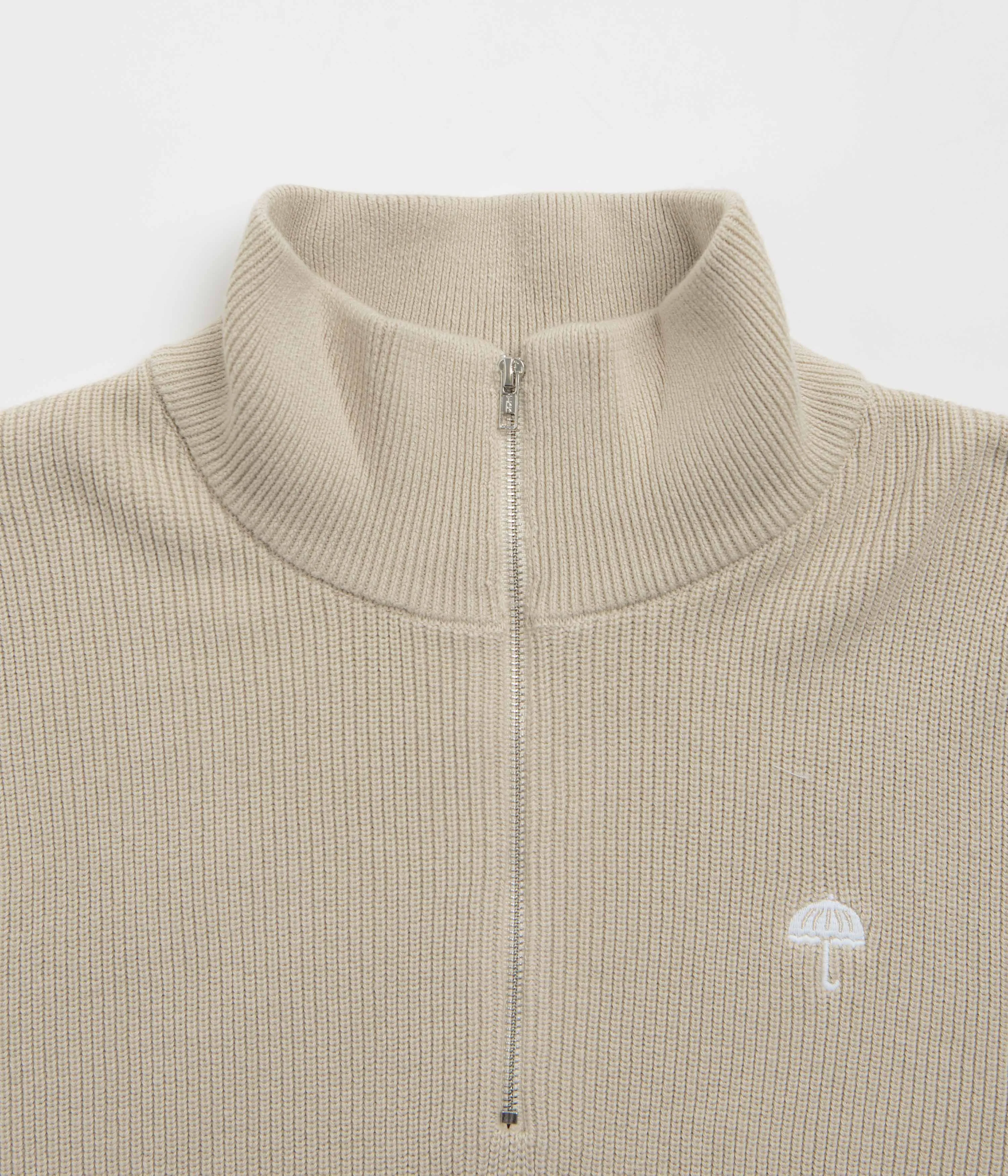 Helas Diploma Quarter Zip Sweatshirt - Beige