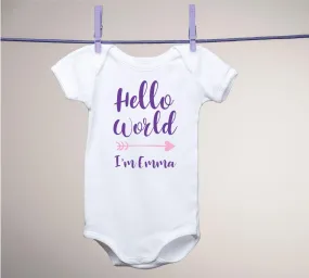 Hello World Personalized Baby Onesie