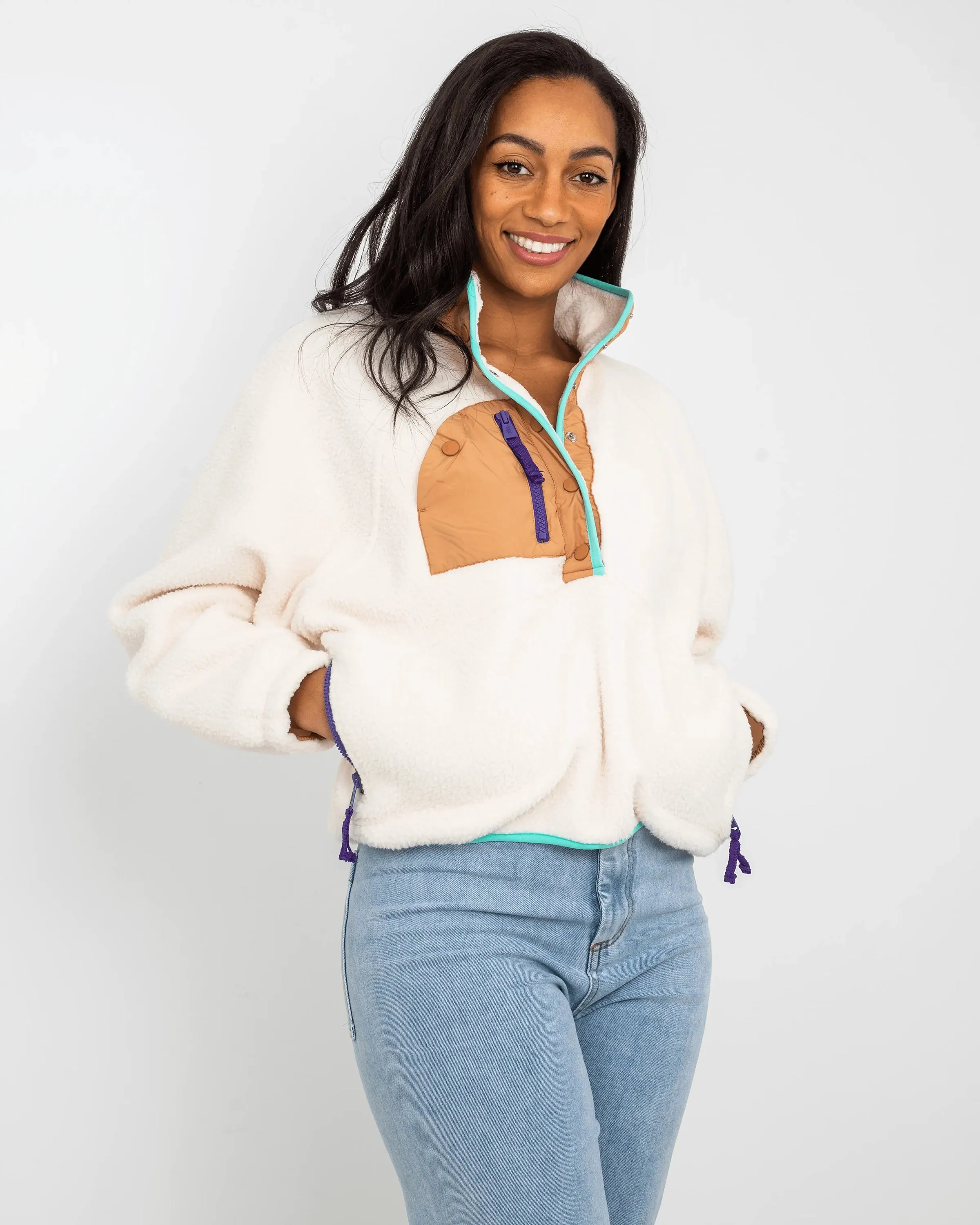 Hit The Slopes Sweatshirt in Ivory Retro Combo