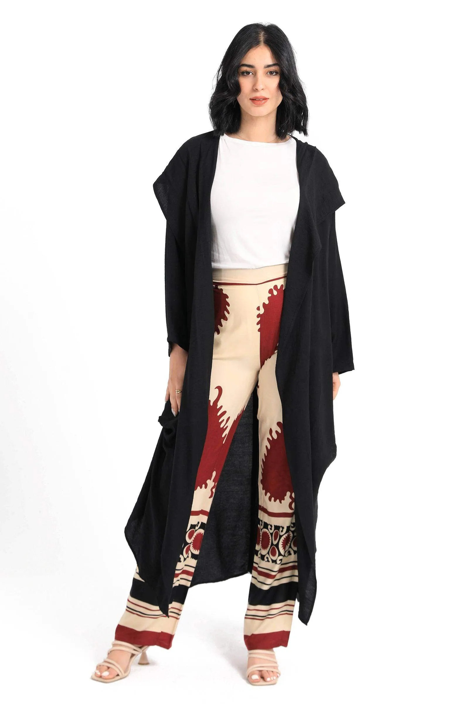 Hooded Draped Lounge Kimono