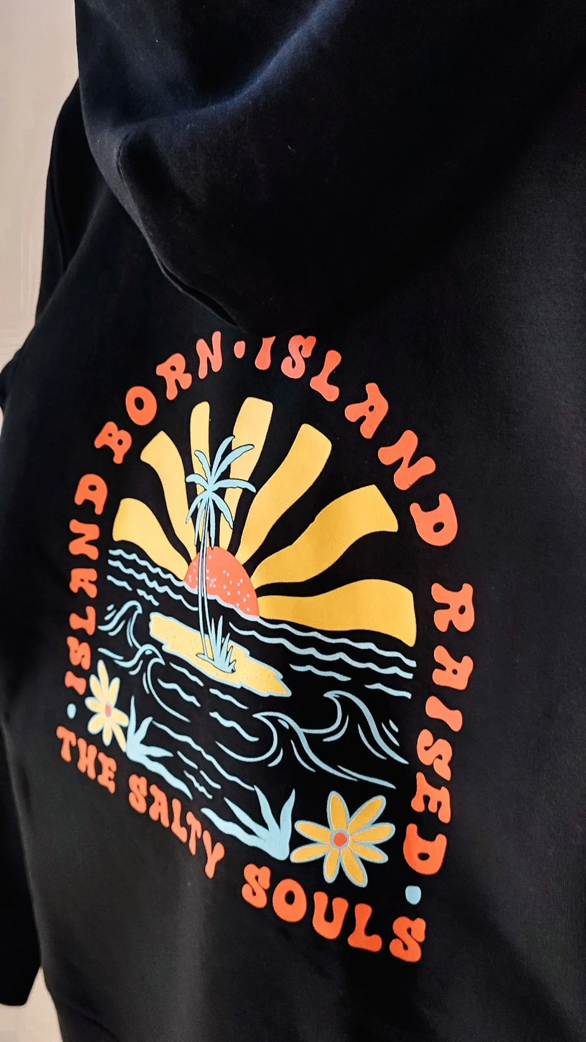 ISLAND BORN ISLAND RAISED ORGANIC HOODIE BLACK