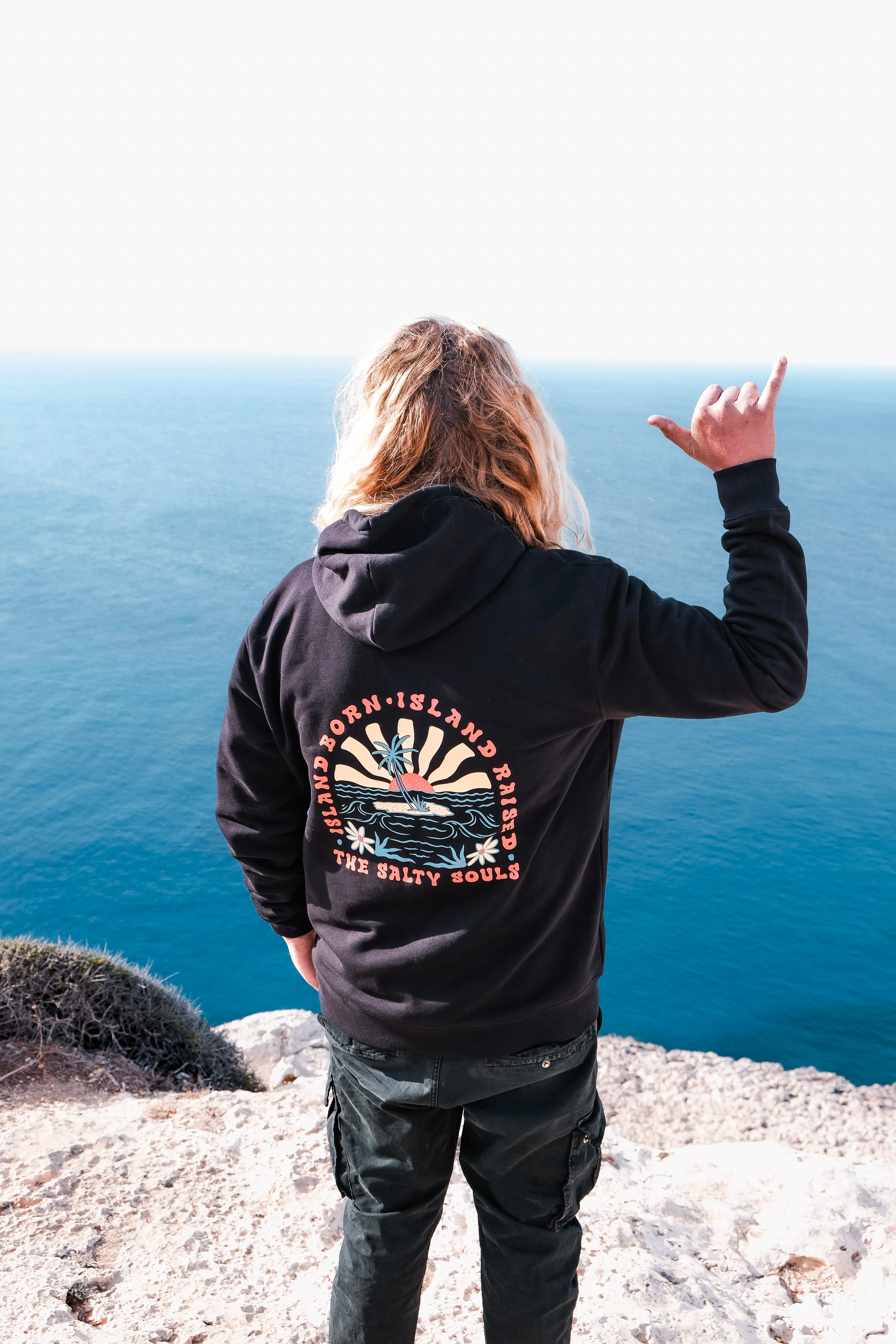 ISLAND BORN ISLAND RAISED ORGANIC HOODIE BLACK