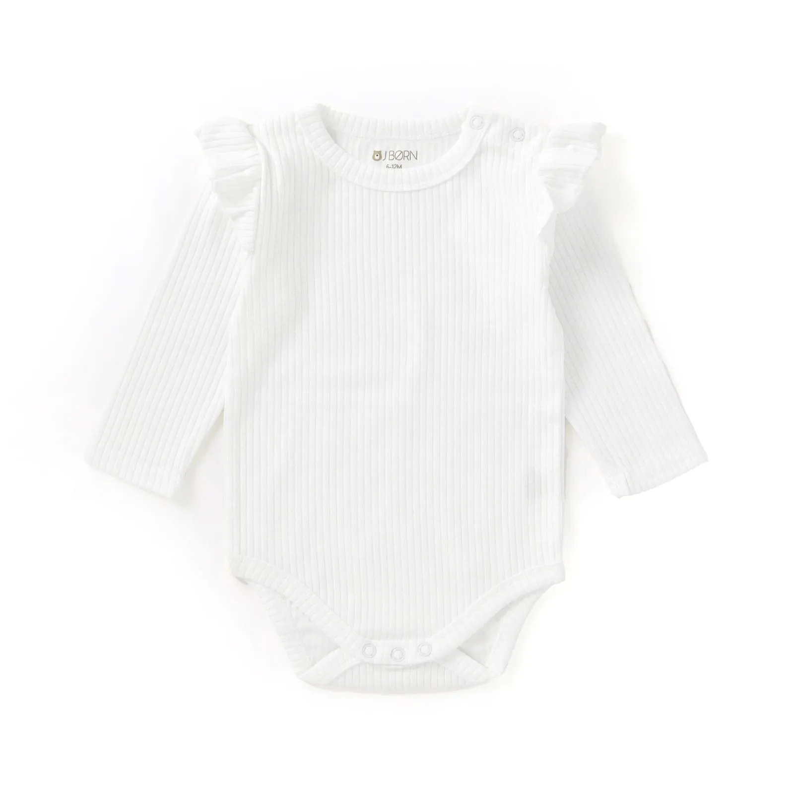 JBØRN Organic Cotton Frill Long Sleeve Bodysuit