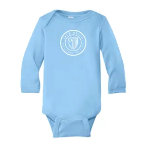 JWMI Rabbit Skins™ Infant Long Sleeve Baby Rib Bodysuit- Light Blue