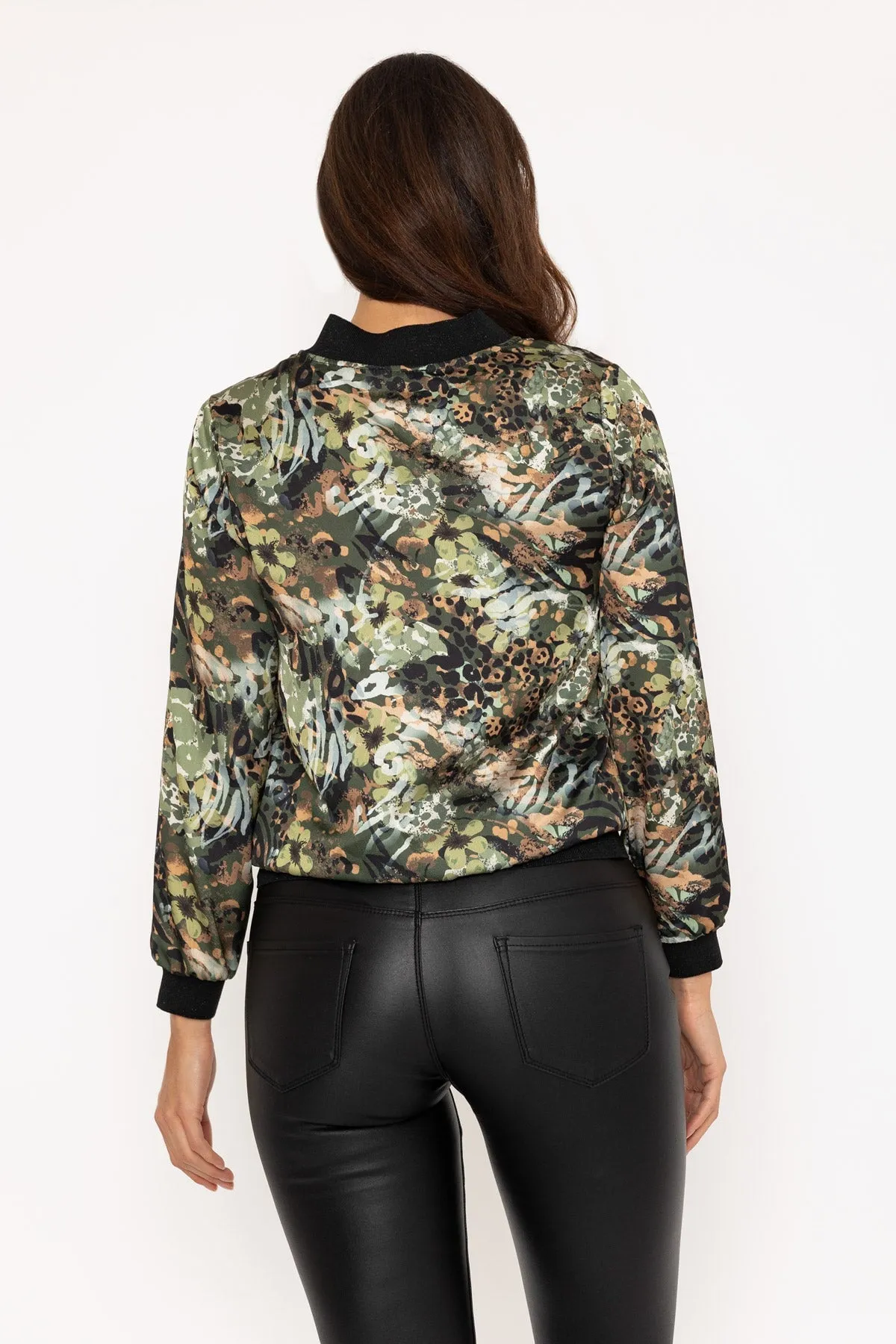 Khaki Printed Bomber Jacket