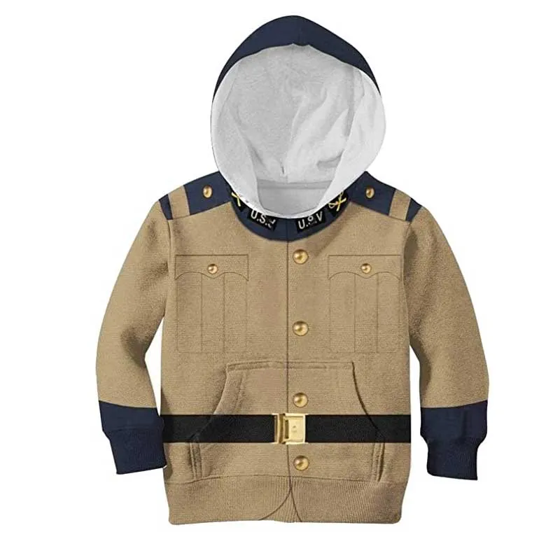 Kids Alexander Hamilton Hoodie Costume 3D George Washington Historical Figure Colonial Costume