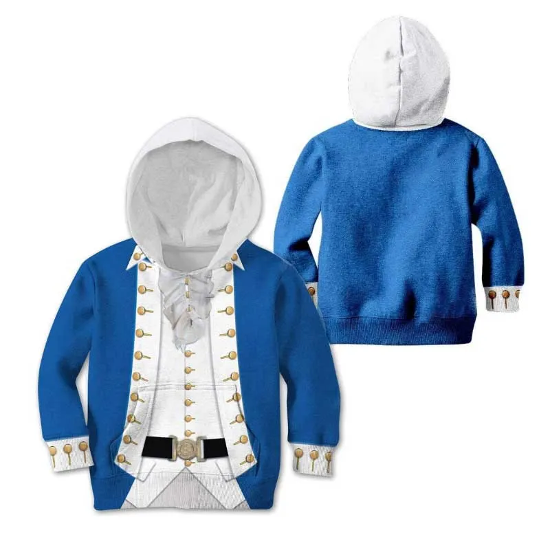 Kids Alexander Hamilton Hoodie Costume 3D George Washington Historical Figure Colonial Costume