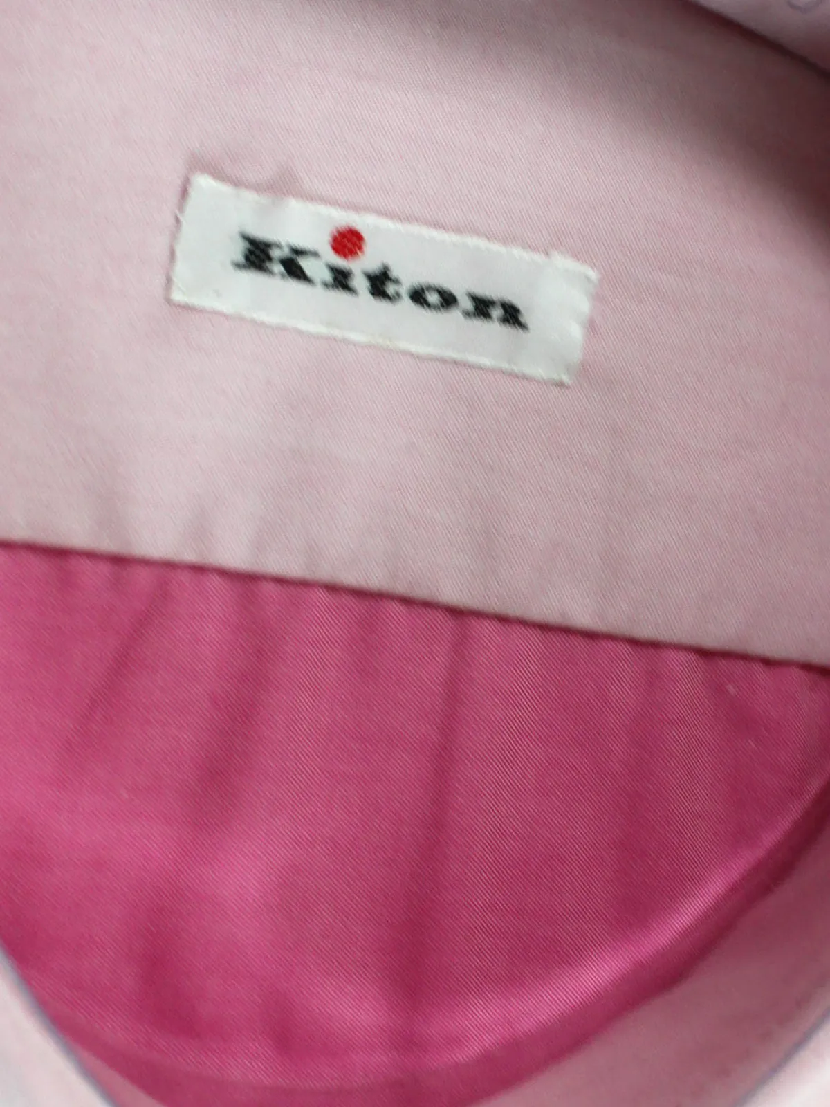 Kiton Dress Shirt Pink Solid Spread Collar 39 - 15 1/2 SALE