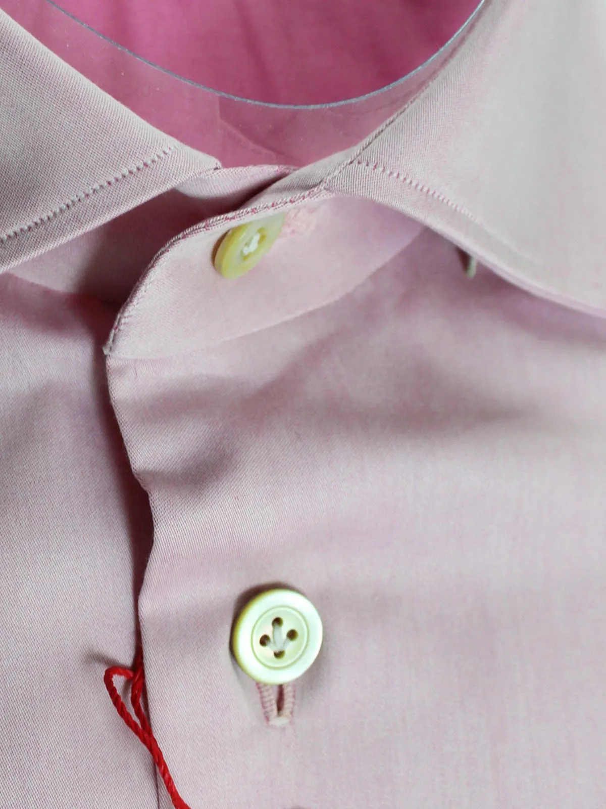 Kiton Dress Shirt Pink Solid Spread Collar 39 - 15 1/2 SALE