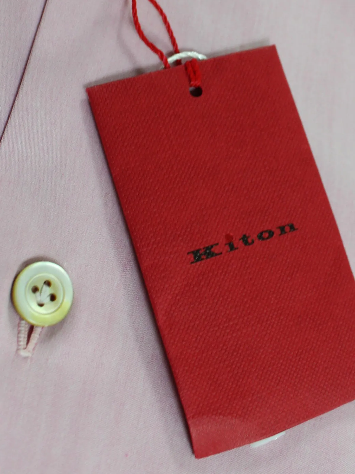 Kiton Dress Shirt Pink Solid Spread Collar 39 - 15 1/2 SALE