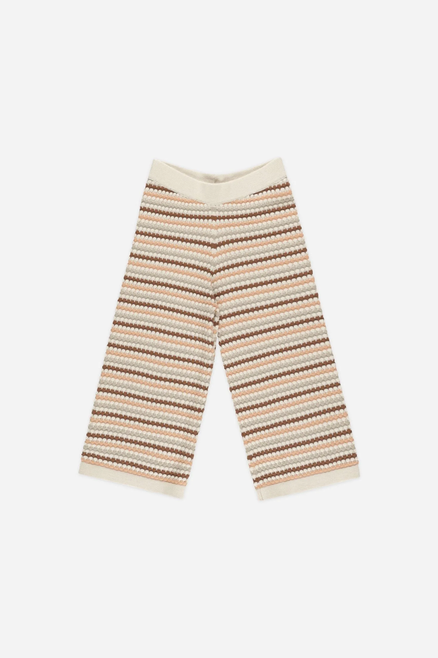 Knit Wide Leg Pant| Honey/Stripe/Natural