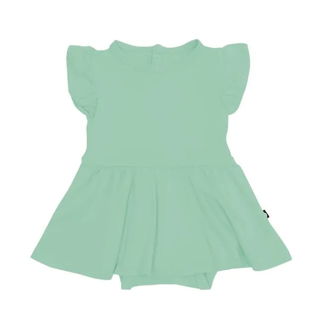 Kyte Baby Twirl Bodysuit Dress in Wasabi