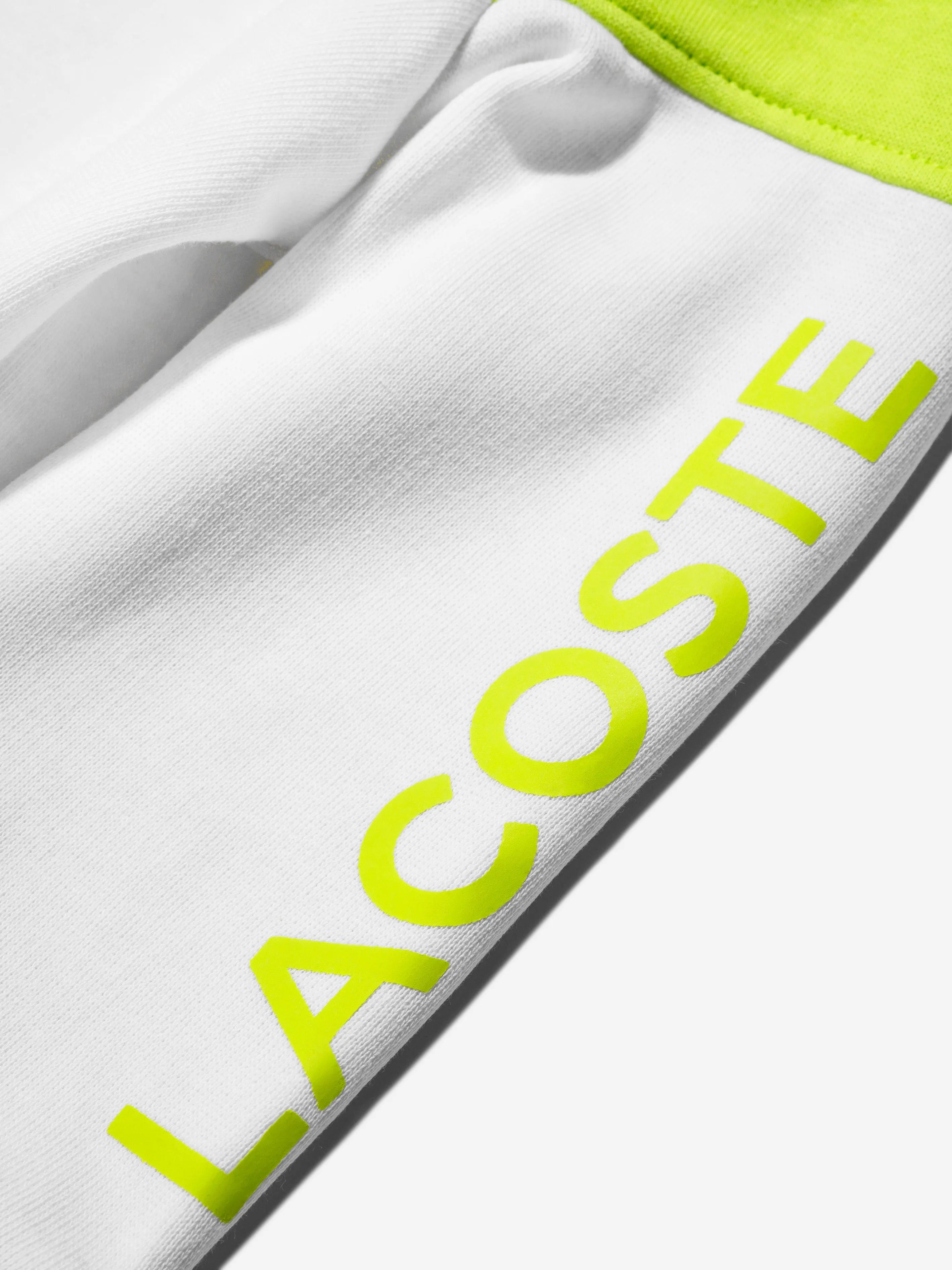 Lacoste Boys Colourblock Logo Sweatshirt in Lime