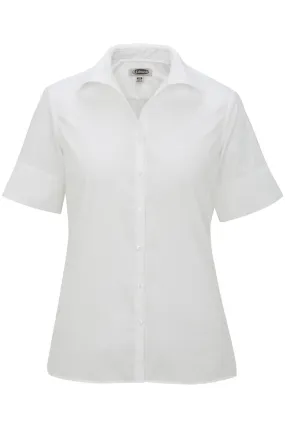 Ladies' Short Sleeve Poplin - White