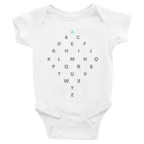 Letter Diamond Onesie - A