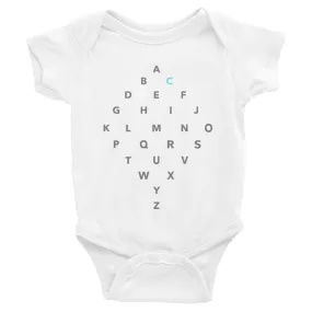 Letter Diamond Onesie - C